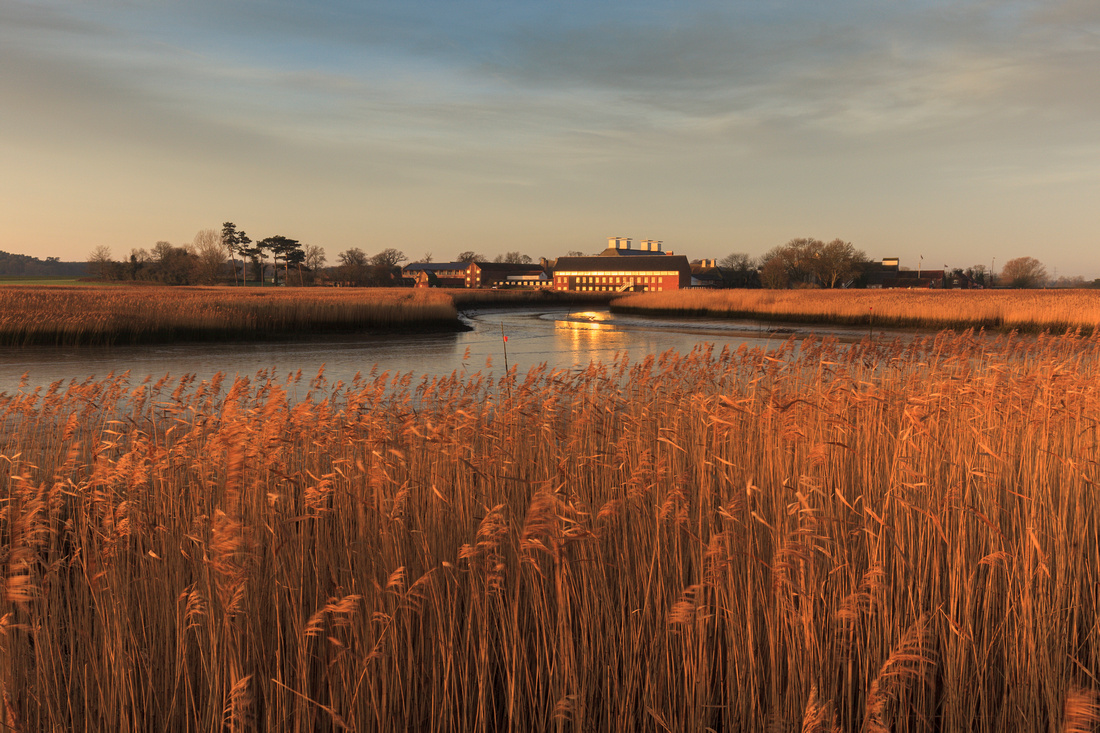 Snape Maltings seen from the River Alde, Suffolk