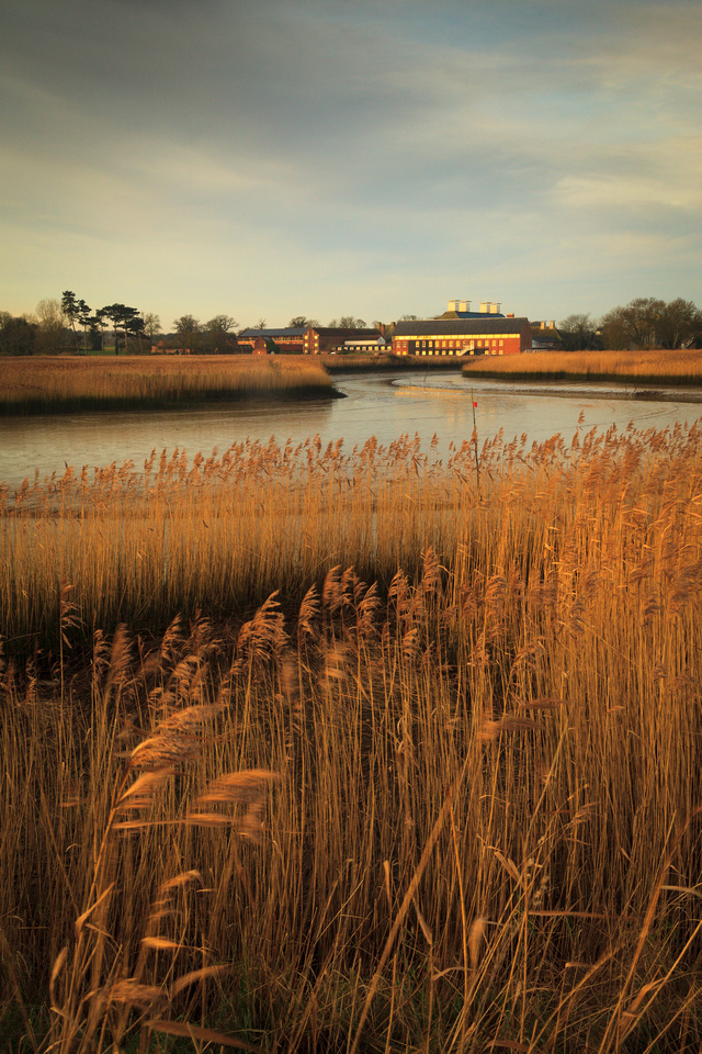 Snape Maltings seen from the River Alde, Suffolk