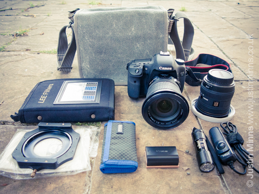 think tank retro 5 with canon 7D, canon 17-55mm, Sigma 10-20mm, Lee filter pouch